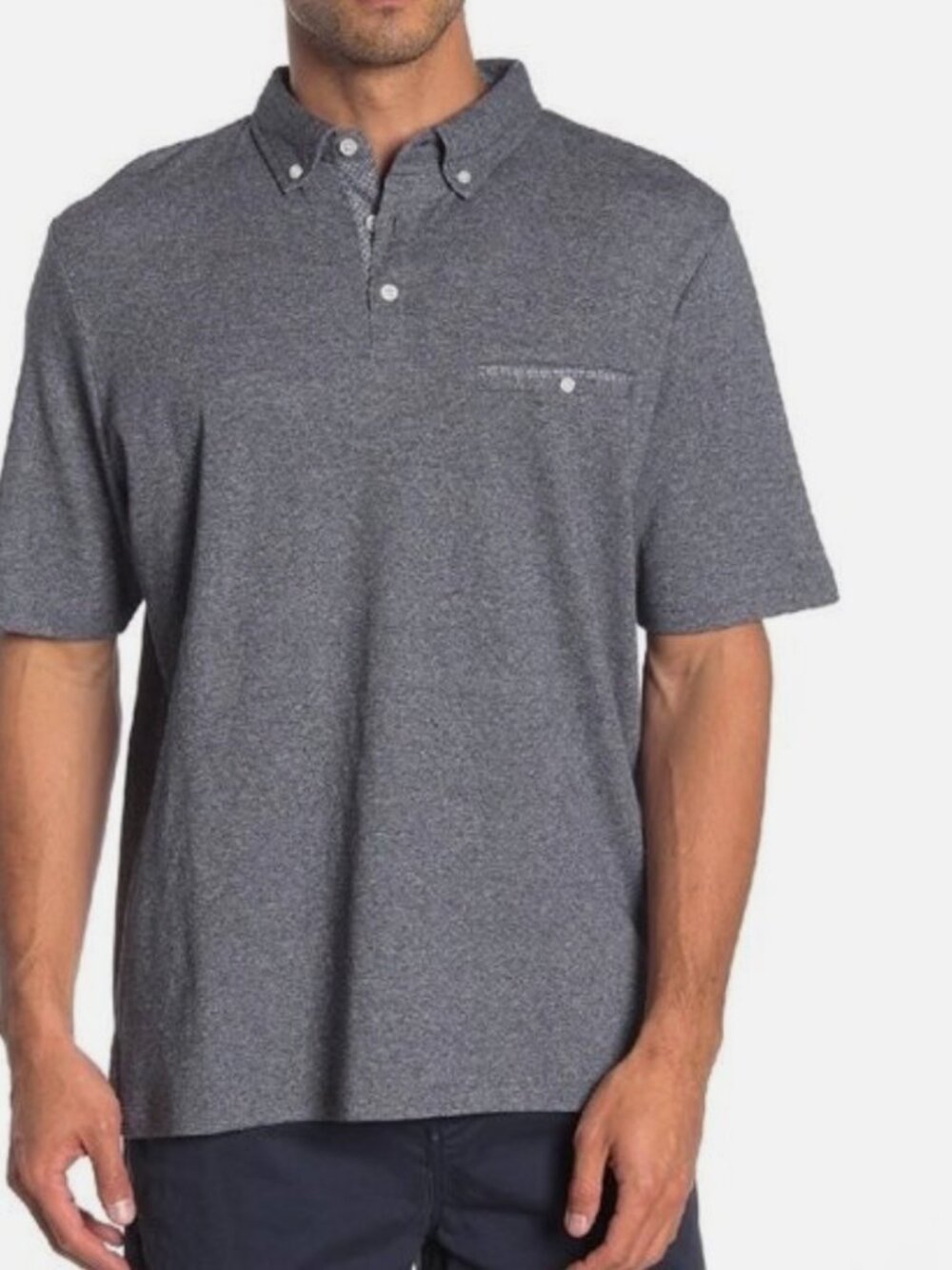 🧡3/15 Thomas Dean Gray Cotton Polo Shirt Men's S